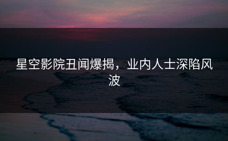 星空影院丑闻爆揭，业内人士深陷风波